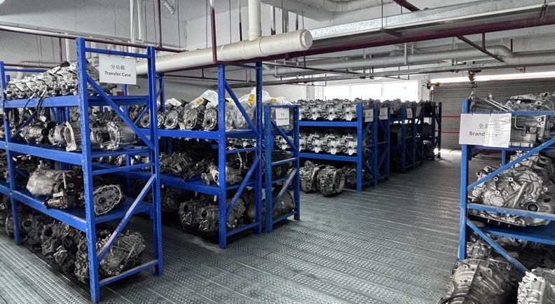 Transmission parts warehouse shelving